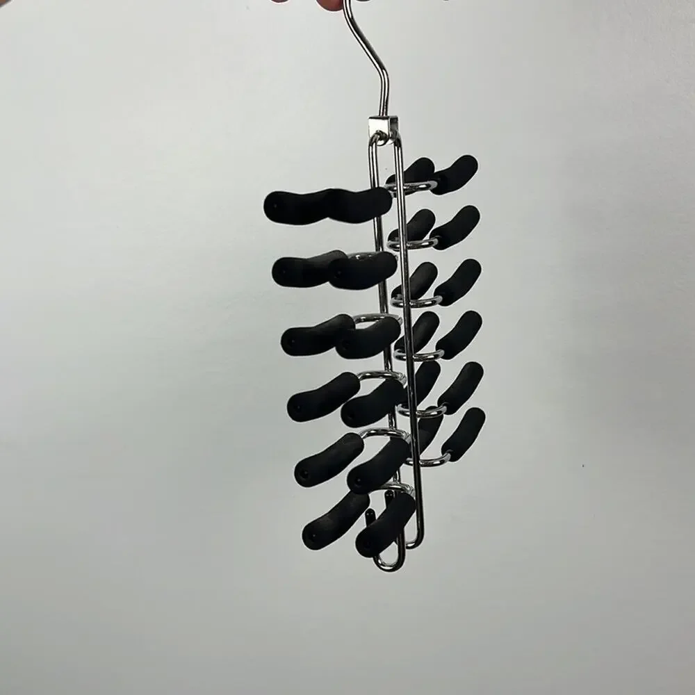 24 peg hanging swivel neck tie organizer